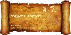 Magyari Taksony névjegykártya